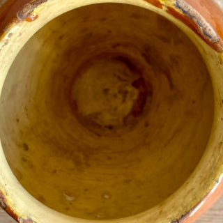 Antique French Orange Glazed Confit Pot