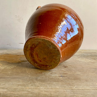 Antique French Orange Glazed Confit Pot