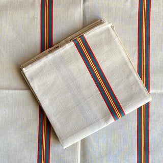Trio of Large Vintage French Cotton Tea Towels - New Old Stock