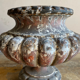 Pair Of Early 20th Century French Cast Iron Medici Urns