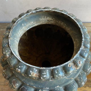 Pair Of Early 20th Century French Cast Iron Medici Urns