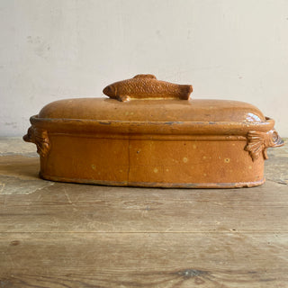 Rare Antique French Ceramic Fish Poacher
