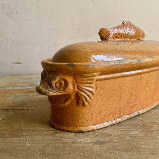 Rare Antique French Ceramic Fish Poacher