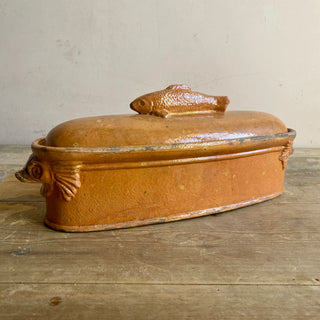 Rare Antique French Ceramic Fish Poacher