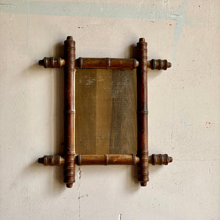Antique French Faux Bamboo Mirror Early 1900's