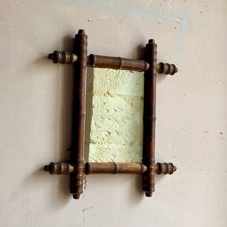 Antique French Faux Bamboo Mirror Early 1900's