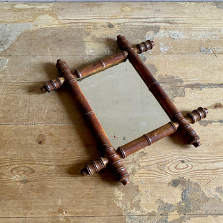 Antique French Faux Bamboo Mirror Early 1900's