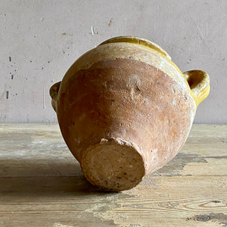Antique Yellow Glazed Confit Pot - Rare Small Size