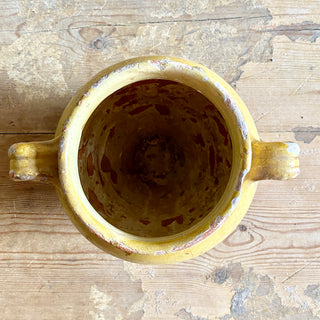 Antique Yellow Glazed Confit Pot - Rare Small Size