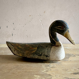 Antique French Wooden Decoy Duck