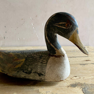 Antique French Wooden Decoy Duck