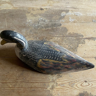 Antique French Wooden Decoy Duck