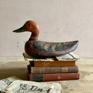 Antique French Wooden Decoy Duck