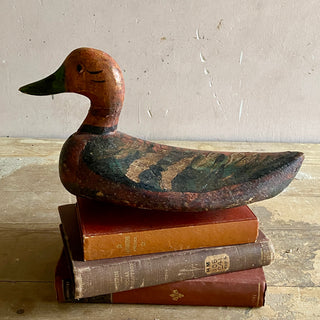 Antique French Wooden Decoy Duck