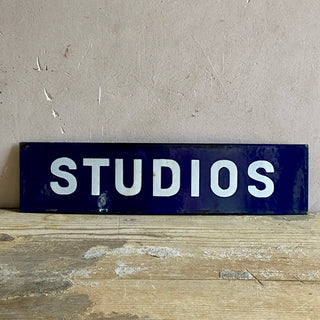 Vintage French Enamel Studios Sign