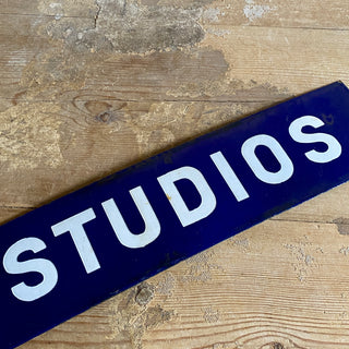 Vintage French Enamel Studios Sign