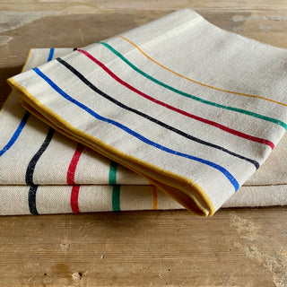 Trio of Large Vintage French Linen Tea Towels - New Old Stock