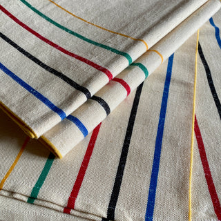 Trio of Large Vintage French Linen Tea Towels - New Old Stock