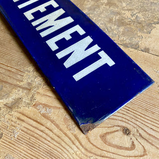 Vintage French Enamel Appartement Sign