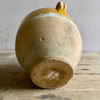 Antique Yellow Glazed Confit Pot - Medium Size
