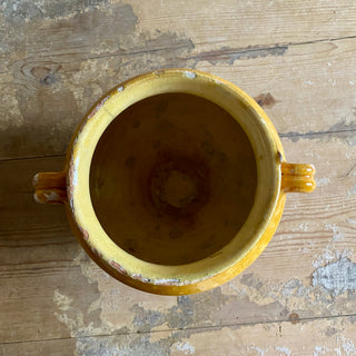 Antique Yellow Glazed Confit Pot - Medium Size