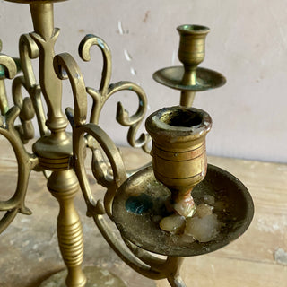 French Antique Brass Candleabra
