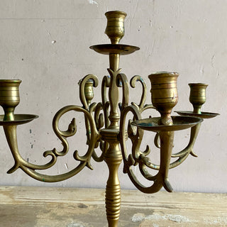 French Antique Brass Candleabra