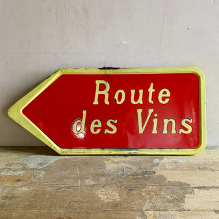 Vintage French Route des Vins Sign