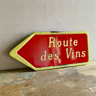 Vintage French Route des Vins Sign