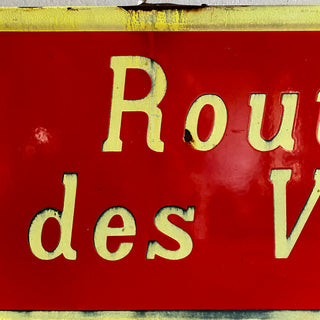 Vintage French Route des Vins Sign