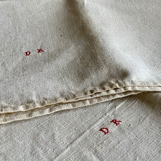 Pair of Large Vintage French Linen Tea Towels - New Old Stock