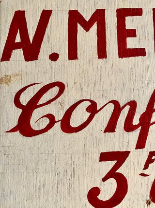 Vintage French Hand-painted Melon Jam For Sale Sign