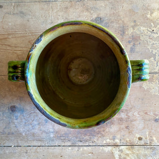 Antique French Green Glazed Confit Pot