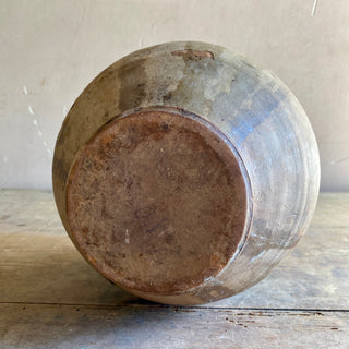 Antique French Green Glazed Confit Pot