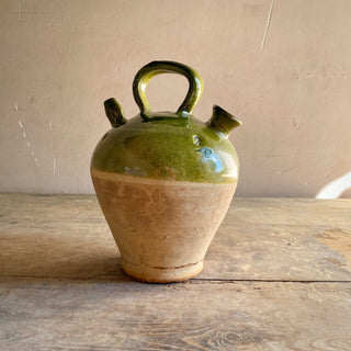 Antique French Green Glazed Cruche