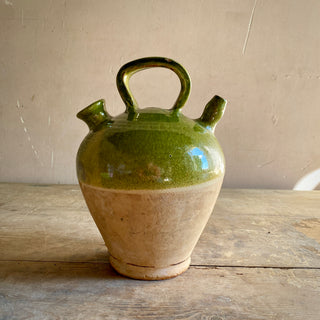 Antique French Green Glazed Cruche