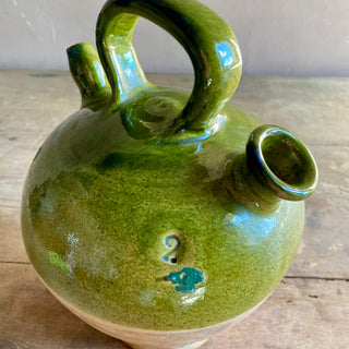 Antique French Green Glazed Cruche