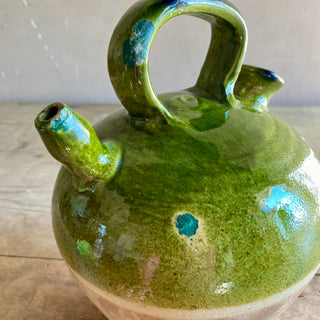 Antique French Green Glazed Cruche
