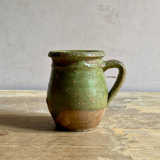 Antique French Glazed Green Jug