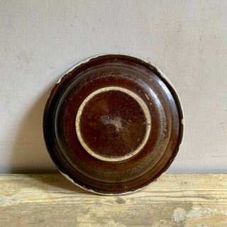 Large Antique French Handpainted Cul Noir Bowl