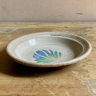 Large Antique French Handpainted Cul Noir Bowl