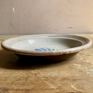 Large Antique French Handpainted Cul Noir Bowl
