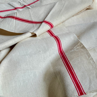 Pair of Vintage French Linen Tea Towels - New Old Stock
