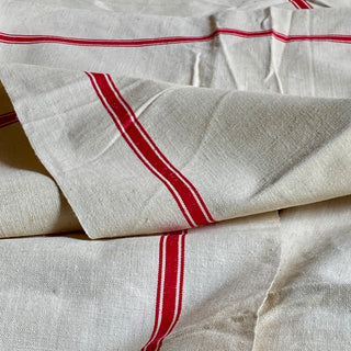 Pair of Vintage French Linen Tea Towels - New Old Stock