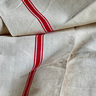 Pair of Vintage French Linen Tea Towels - New Old Stock