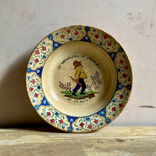 Antique French Handpainted Gien Bowl