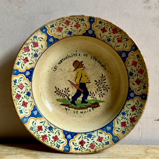 Antique French Handpainted Gien Bowl