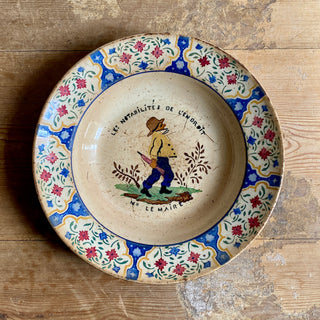 Antique French Handpainted Gien Bowl