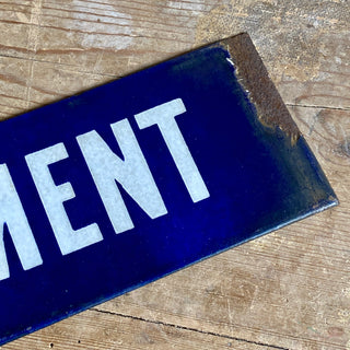 Vintage French Enamel Appartement Sign