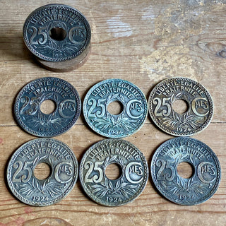 Vintage French Metal Drinks Coasters